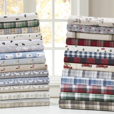 Gray Forest Cotton Flannel Queen Sheet Set