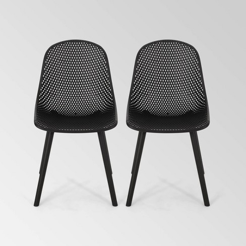 Posey 2pk Resin Modern Dining Chairs Black Christopher Knight Home Target