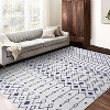 Acekool Washable Boho Area Rug, Low Pile, Non Slip, Foldable, Geometric Print for Entryway, Kitchen, Living Room, Blue Gray, Multi Sizes - 3 of 4