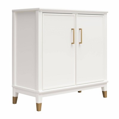White MDF 2-Door Accent Cabinet with Adjustable Shelving