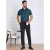 INSPIRE CHIC Men's Button Down Short Sleeve Solid Color Business Dress Shirts - 2 of 4