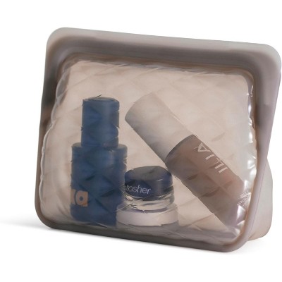 Paaaawaters Premium Silicone Reusable Makeup Bags 3-Pack, Taupe, Beauty & Travel Toiletry Bag, Storage Bag Organizer
