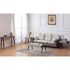 Kings Brand Furniture Camden Marble-Style Wood Side End Table, Nightstand, Sofa Table with Metal Legs for Living Room, Black/Gray - 2 of 4