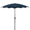 Northlight 8.5ft Outdoor Patio Lotus Umbrella with Hand Crank, Navy Blue - 4 of 4