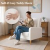 Tangkula 2PCS Accent Chair w/Lumbar Pillow Teddy Fleece Cover Rubber Wood Legs - 4 of 4