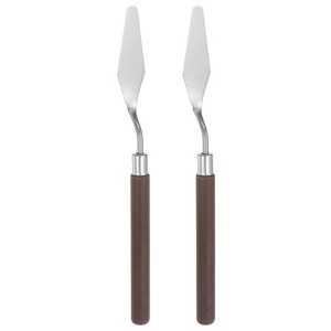 Unique Bargains Stainless Steel Wood Handle Flexible Polished Palette Knife 2 Pcs - 1 of 4