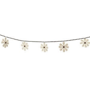 Melrose Fabric Snowflake Garland (Set of 2) - 1 of 3