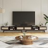 Wooakway Mid Century Modern 65" TV Stand with PE Rattan Doors Adjustable Shelf Entertainment Center for TVs up to 75" Living Room Apartment - 2 of 4