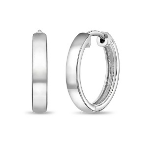 Girl's Classic 3mm Polished Huggie Hoop Sterling Silver Earrings - In Season Jewelry - 1 of 4