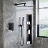 COZONY Rain Shower System with Handheld, 10/12" Stainless Steel 2-Function Wall Mounted Shower Faucet Set with Diverter for Bathroom - 3 of 4