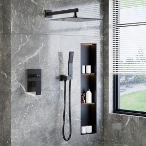 COZONY Rain Shower System with Handheld, 10/12" Stainless Steel 2-Function Wall Mounted Shower Faucet Set with Diverter for Bathroom - 1 of 4