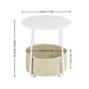 FurnitureR 2-Tier Round Side Table with Fabric Storage Basket, Small End Table with Metal Frame for Living Room, Bedroom, Office, or Dorm, White - 4 of 4