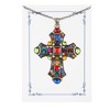 Anna-Kaci Colorful Stained Glass Rhinestone Pendant Fashion Necklace Gift Message Card Envelope Jewelry Gifts - 2 of 4