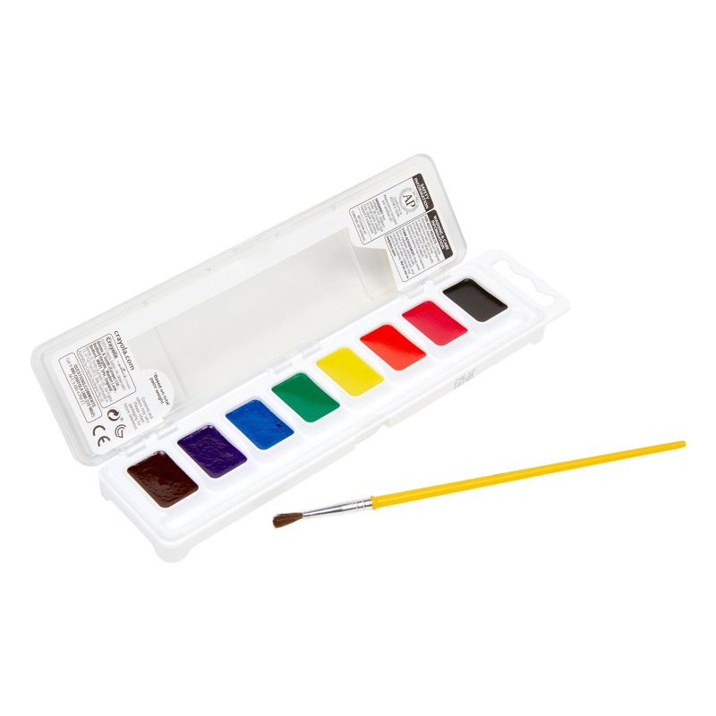 Crayola 8ct Kids Watercolor Paints with Brush, 2 of 8