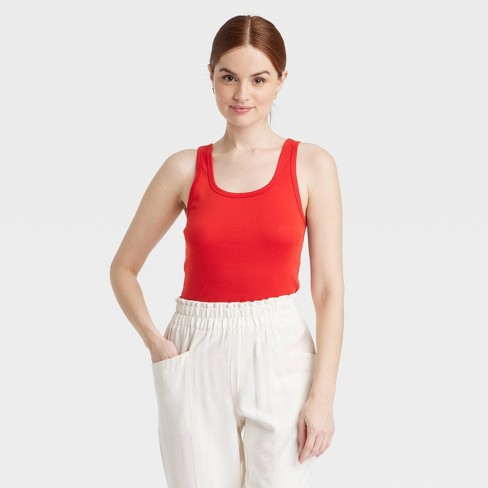 Women's Ribbed Tank Bodysuit - A New Day™ White M : Target