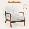 DOMETOUR Linen Fabric Chair with Lumbar Pillow Reading Chair with Wood Frame Lounge Arm Chairs for Living Room - 2 of 4