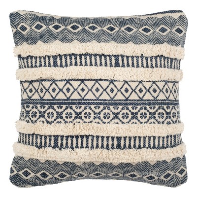 Terri Pillow - Navy/Beige - 18" x 18" - Safavieh