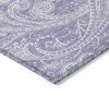Lavender Purple And Ivory Paisley Washable Indoor Outdoor Area Rug - 4 of 4