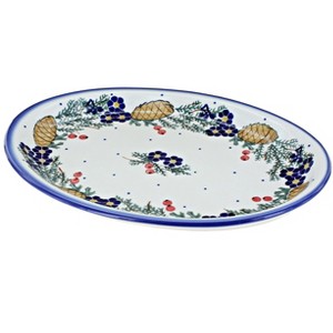 Blue Rose Polish Pottery 13K WR Unikat Oval Dish - 1 of 1