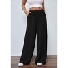 Coolmee Women Flowy Pants Drawstring Waist Wide Leg Palazzo Lounge Pants Loose Fit Long Pants - 3 of 4