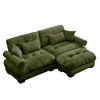 Aukfa Green Velvet Large  Sofa with Bolster Armrests, Waist & Throw Pillows – Modern Couch for Living Room, Bedroom or Office - 3 of 4