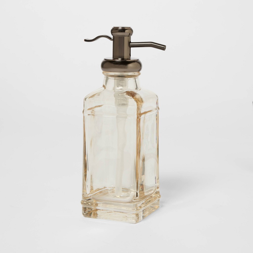 Photos - Soap Holder / Dispenser Antique Glass Tall Soap Pump Brown - Threshold™