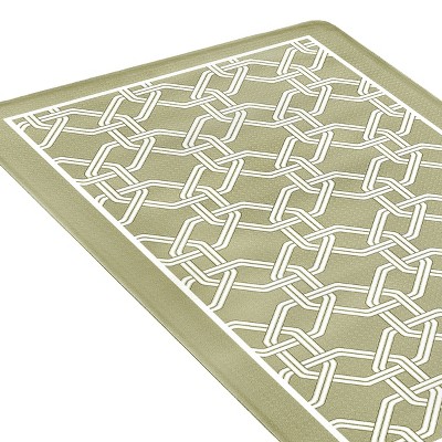 Kate Aurora Versailles Modern Geometric Chain Link Memory Foam Anti Fatigue & Skid Resistant Kitchen Mat - 18" x 30"