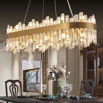 BAOURE 32 Inch 24-Light Modern Crystal Gold Chandelier Round Brass Chandelier For Living Room Dining Room