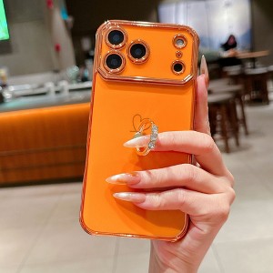 HTUTWOO for iPhone 17 Case, Electroplated Shockproof Lightweight Phone Protective Cover with Ring Stand for Girls Women - 1 of 4