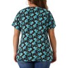 Agnes Orinda Women's Plus Size Short Sleeve Round Neck Casual Country Floral Printed Peasant Tops - 4 of 4