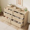 Dresser Chest of Drawers, Modern Double Dresser Organizer with Concave Handles, Wooden Chest of Drawers for Bedroom - 3 of 4
