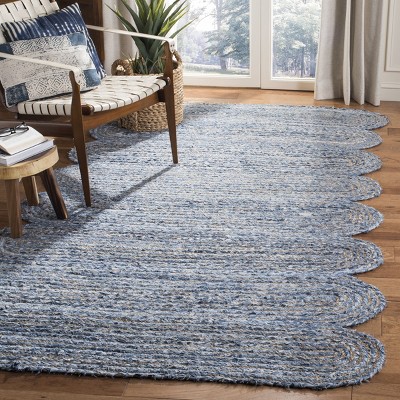 Cape Cod Blue and Natural Handwoven Rectangular Area Rug
