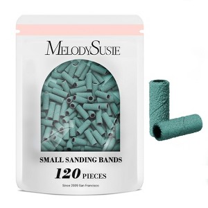 MelodySusie 120 Pcs Nail Drill Bits Small Sanding Bands for 3.1mm Mandrel Bit, for Acrylic Nails Gel Manicures and Pedicure (Only Sanding Bands) - 1 of 4