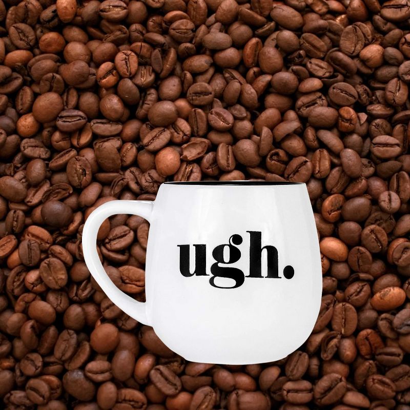 Amici Home Ugh. Ceramic Large Round Coffee Mug, Latte, Tea & Hot Chocolate Cups, Coffee Mugs for Coffee Lovers, Black & White,20-Ounce, 5 of 8