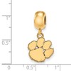Black Bow Jewelry 14k Yellow Gold Plated Sterling Silver Clemson Tigers NCAA Bead Charm - 2 of 3