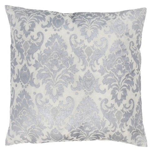 Silver White Medallion Throw Pillow 18 X18 Rizzy Home Target