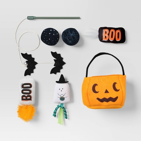 Halloween Trick or Treat Pail Bundle Plush Cat Toy Set 6pc Hyde EEK Boutique