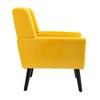 Modern Velvet Accent Chair with Curved Back and Wood Legs - 4 of 4