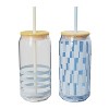 Zak Designs 2pc 20 fl oz Glass Hadley Tumblers with Lid and Straw - 2 of 4