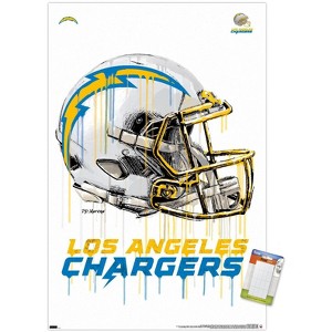 Trends International NFL Los Angeles Chargers - Drip Helmet 20 Unframed Wall Poster Prints - 1 of 4