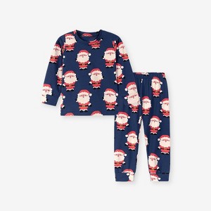 MyKids-USA Baby Kids Christmas Cartoon Pattern Long Sleeves Casual Pajamas Clothing Set - 1 of 4