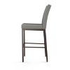 Amisco Perry Upholstered Barstool Taupe/Dark Brown: 30" Fixed Height, Faux Leather, Steel Frame - 4 of 4