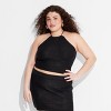 Women's Open Back High Neck Sweater Tank - Wild Fable™ Black - 2 of 3