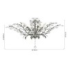 JONATHAN Y JONATHAN Y 26" 4-Light Elisana Contemporary Bohemian Iron/Acrylic LED Semi Flush Mount Silver Gray/Clear : Crystals - 3 of 4
