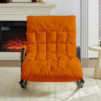 Mjkone Adjustable Widen Rocking Chair,Modern Lounge Nursery with Iron Frame