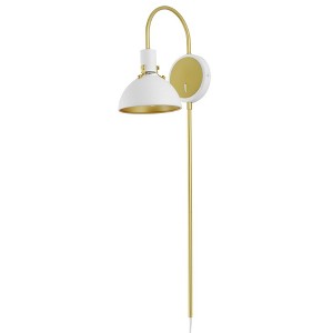 Maxim Lighting Dawn 1 - Light Wall Light in  White/Satin Brass - 1 of 4