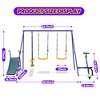 Gulches Swing Sets for Backyard,5 In 1 Swing Set,700LBS Metal Swing with Stand,Swing Set with Slide and Glider,2 Blet Swings - 3 of 4
