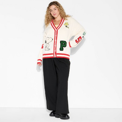 Women's Snoopy Graphic Cardigan - Ivory