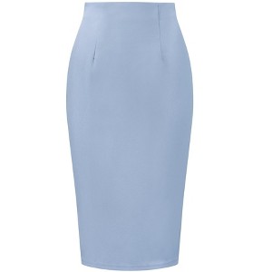 INSPIRE CHIC Women's Elegant High Wasit Split Hem Work Bodycon Pencil Skirt - 1 of 4