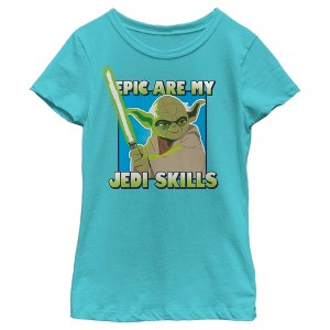 Girl's Star Wars: Galaxy of Adventures Yoda Epic Jedi Skills T-Shirt - 1 of 4